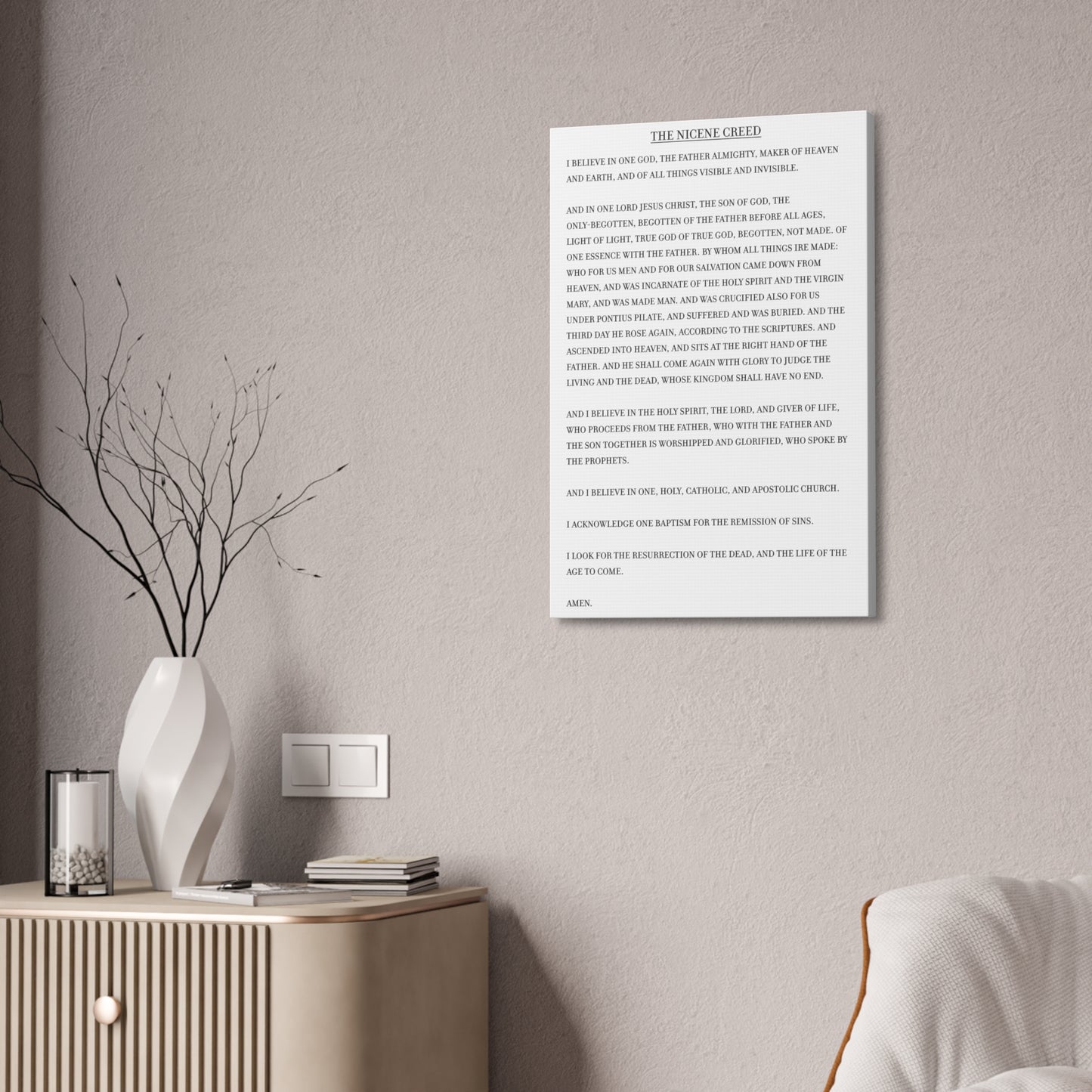 The Nicene Creed on Stretched Canvas
