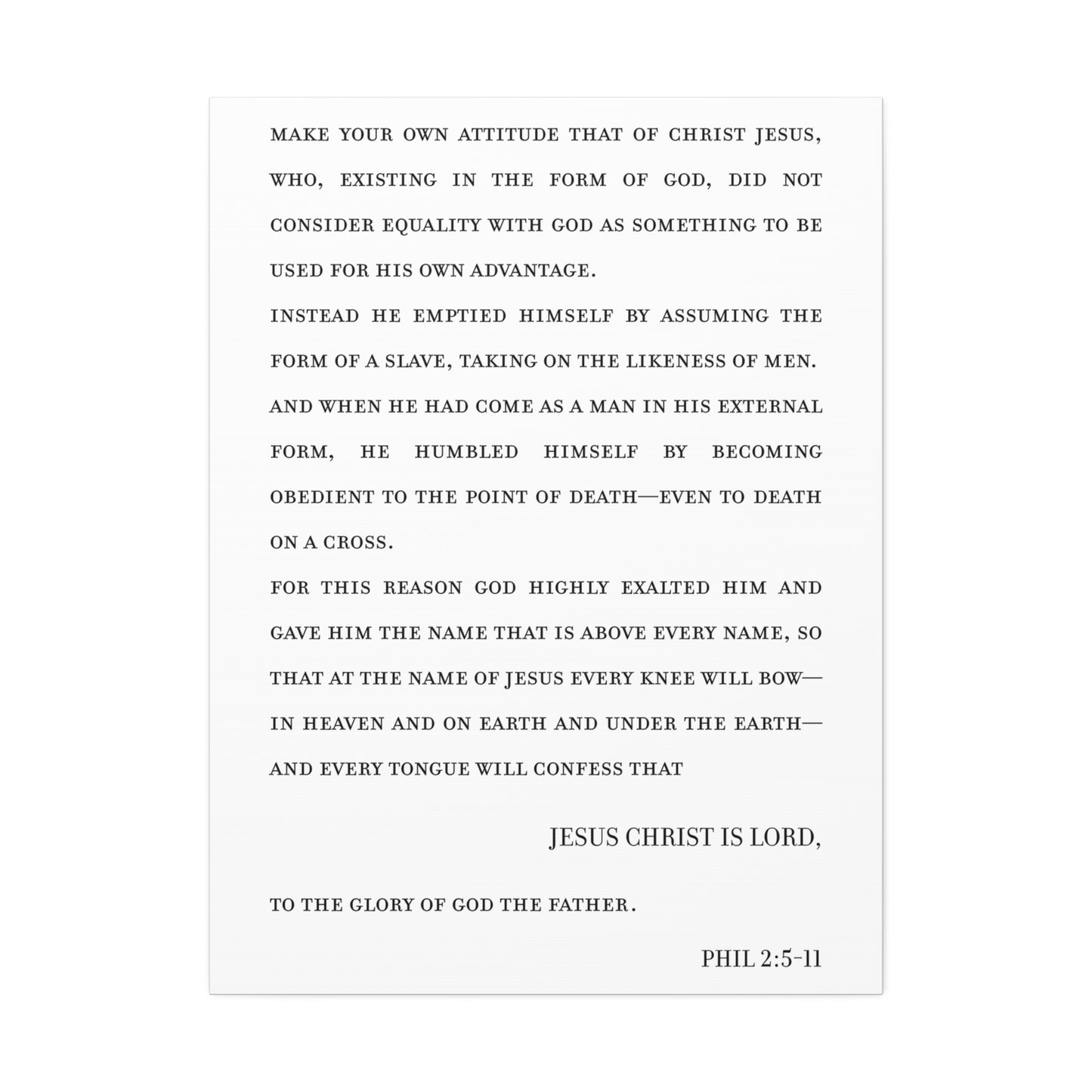 Philippians 2 on Stretched Canvas