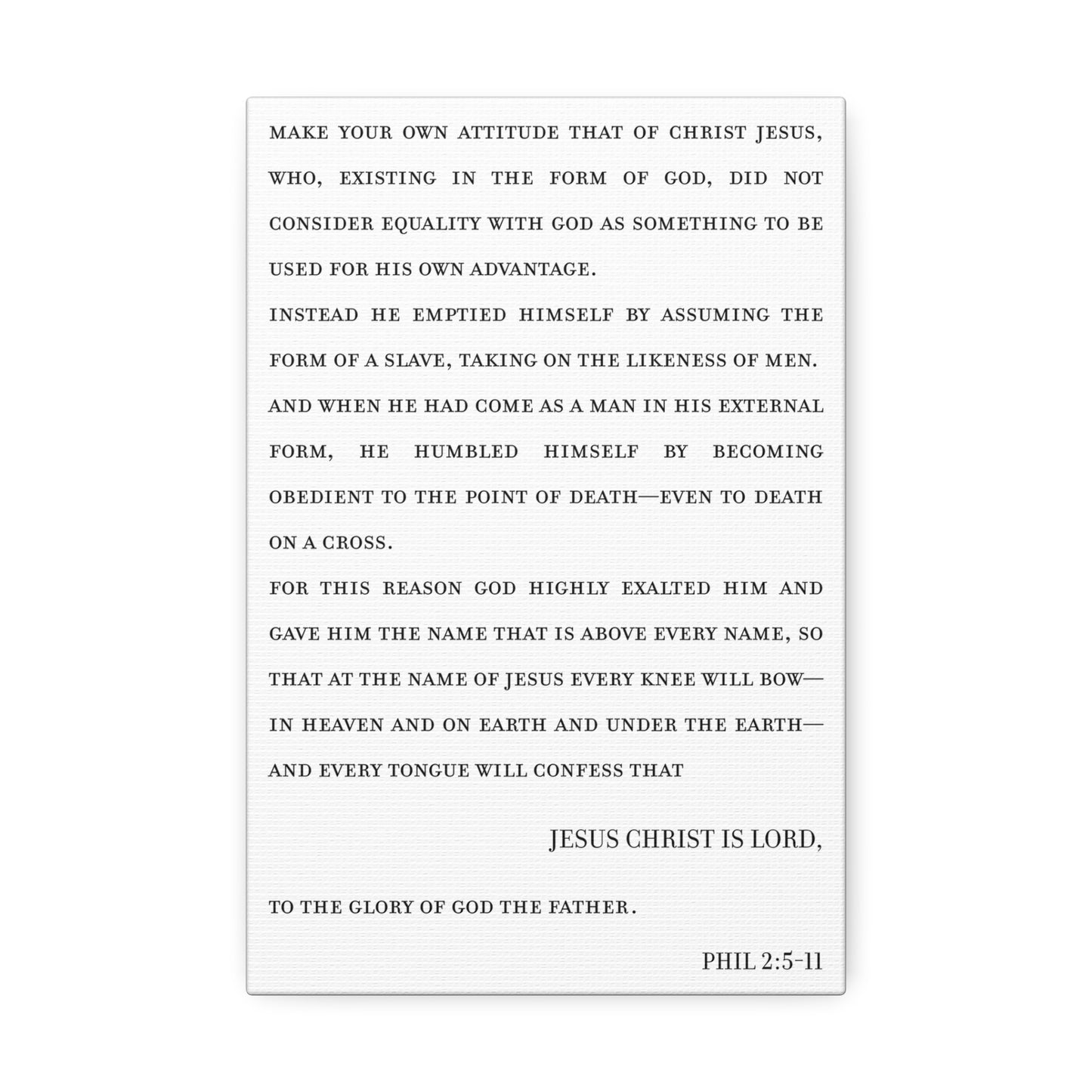 Philippians 2 on Stretched Canvas