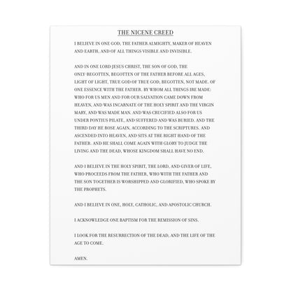 The Nicene Creed on Stretched Canvas