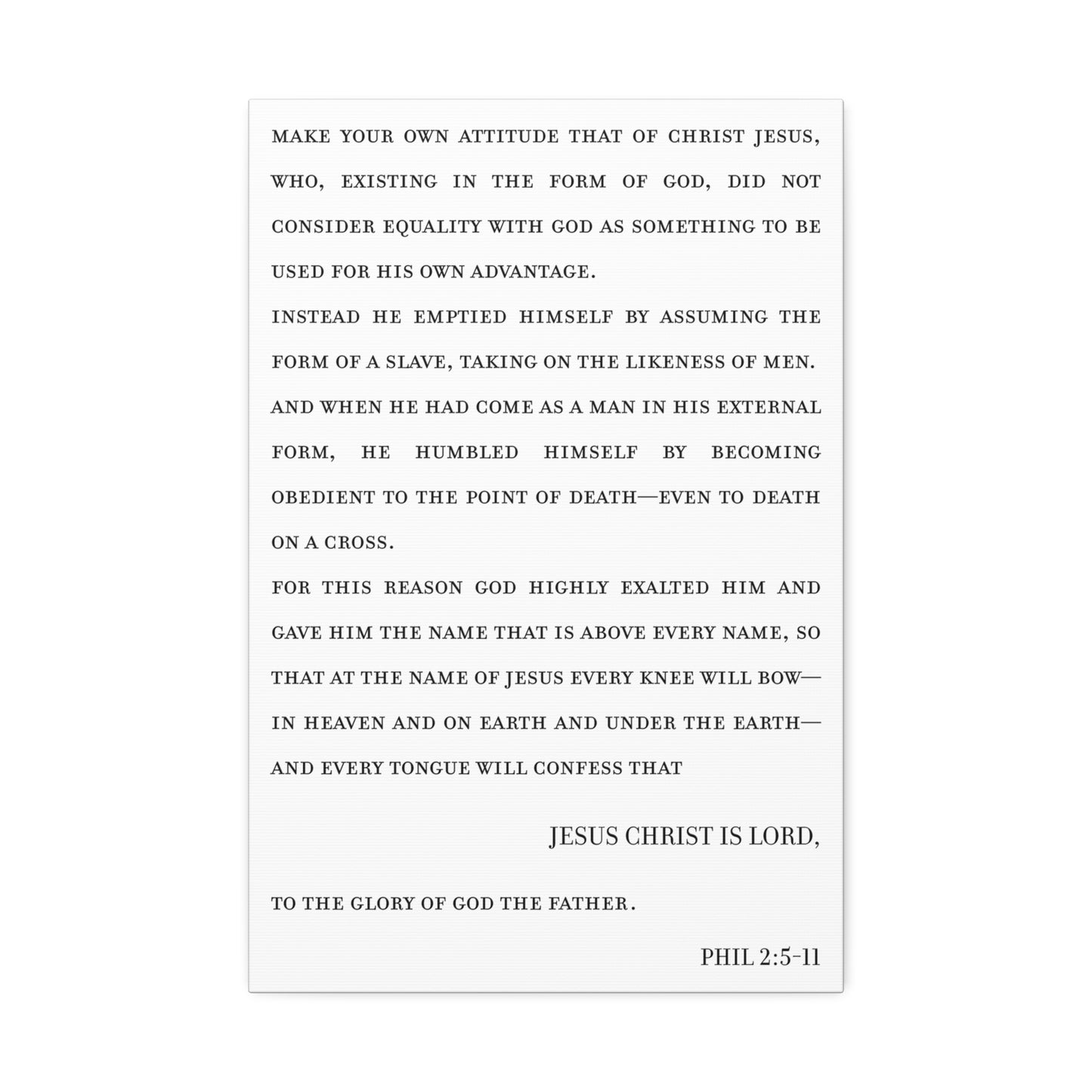 Philippians 2 on Stretched Canvas