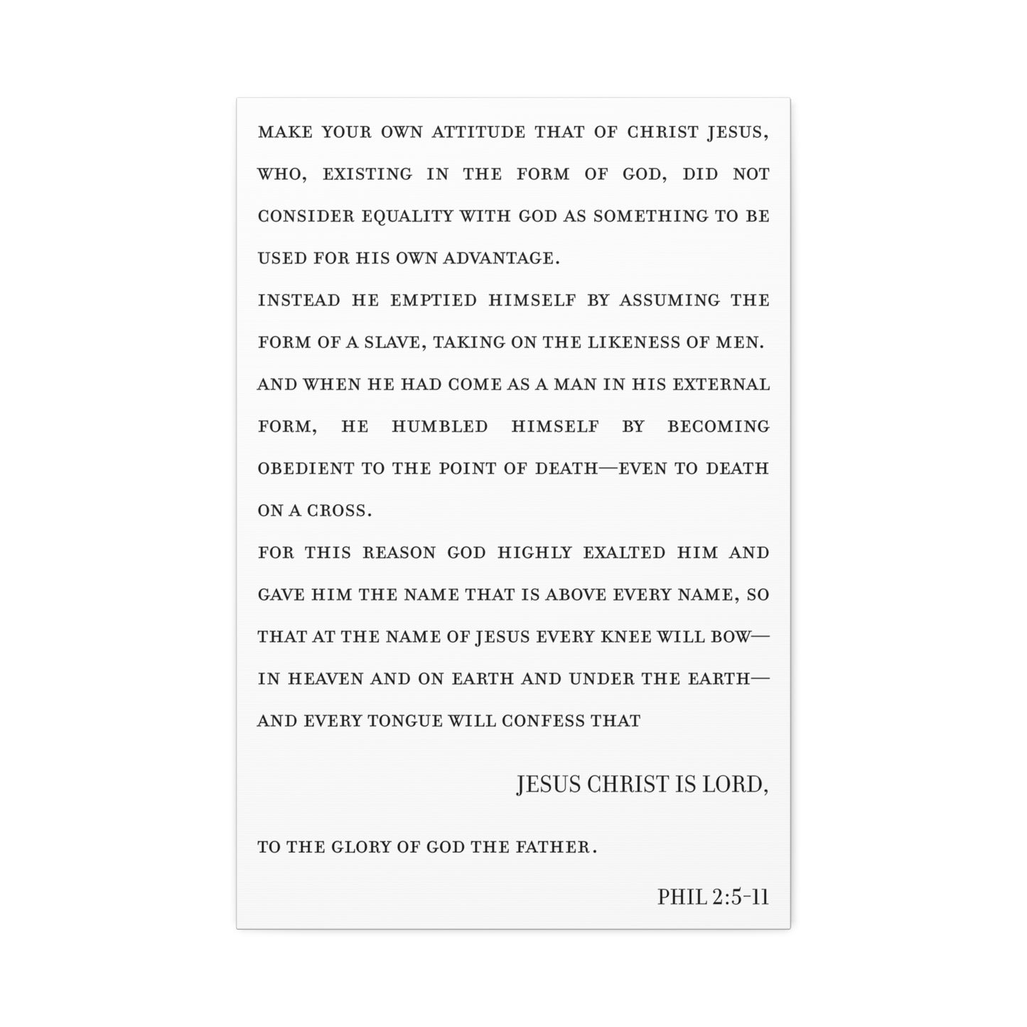 Philippians 2 on Stretched Canvas
