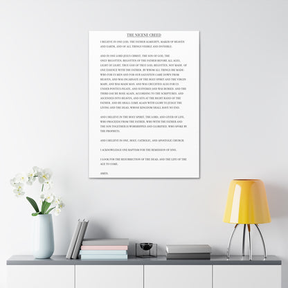 The Nicene Creed on Stretched Canvas