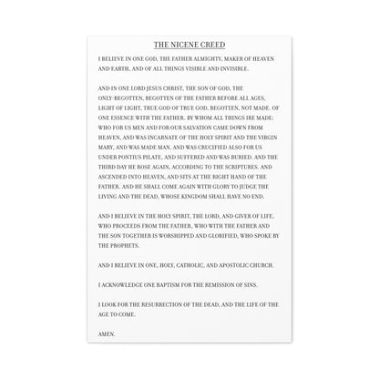 The Nicene Creed on Stretched Canvas