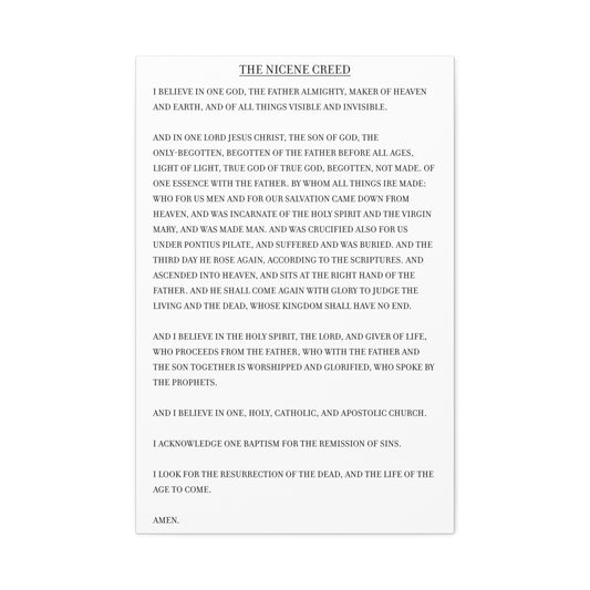 The Nicene Creed on Stretched Canvas