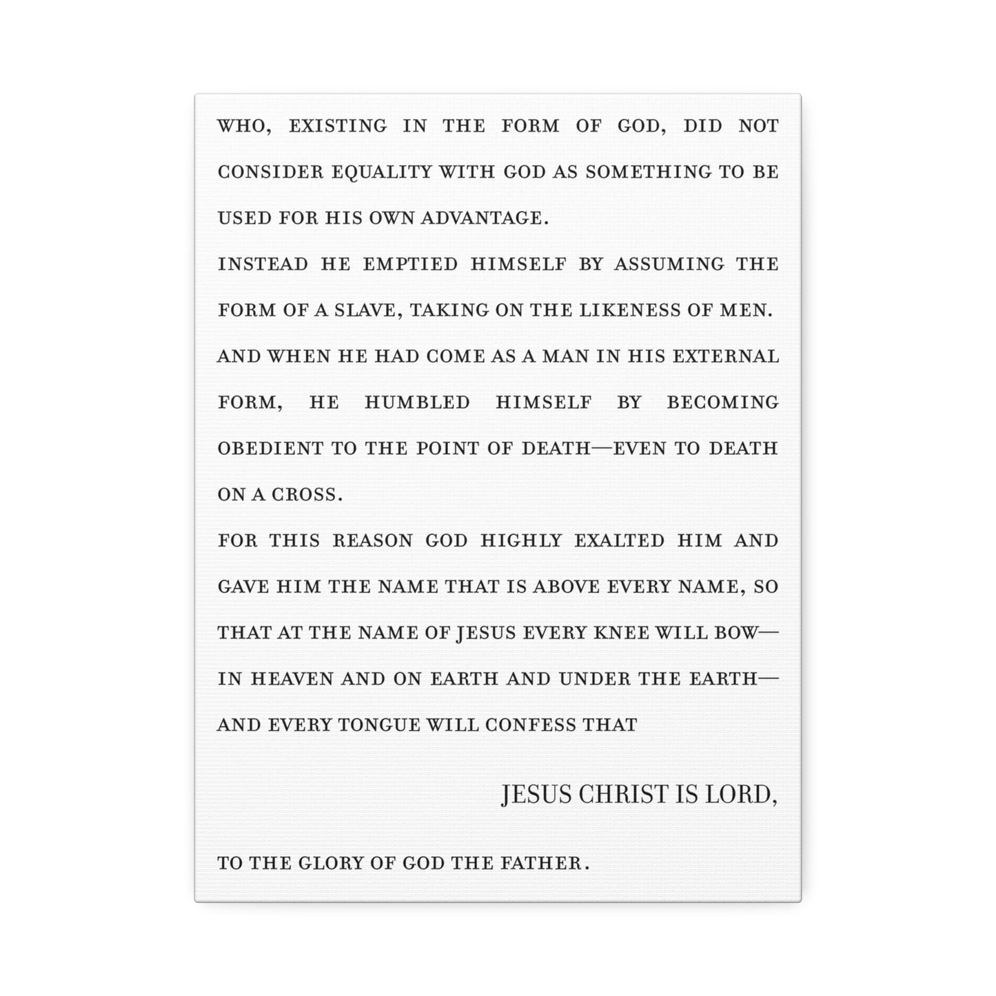 Philippians 2 on Stretched Canvas