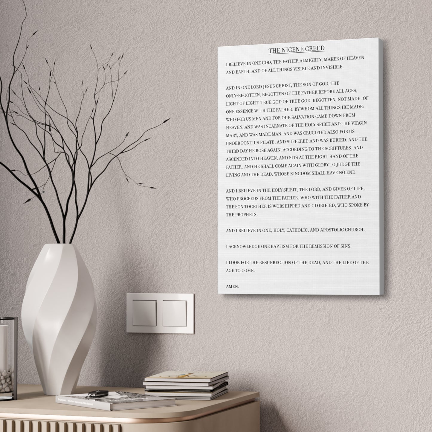The Nicene Creed on Stretched Canvas