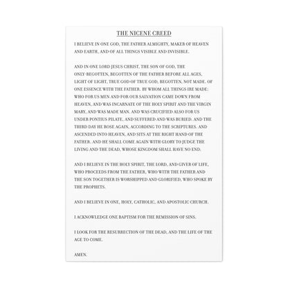 The Nicene Creed on Stretched Canvas