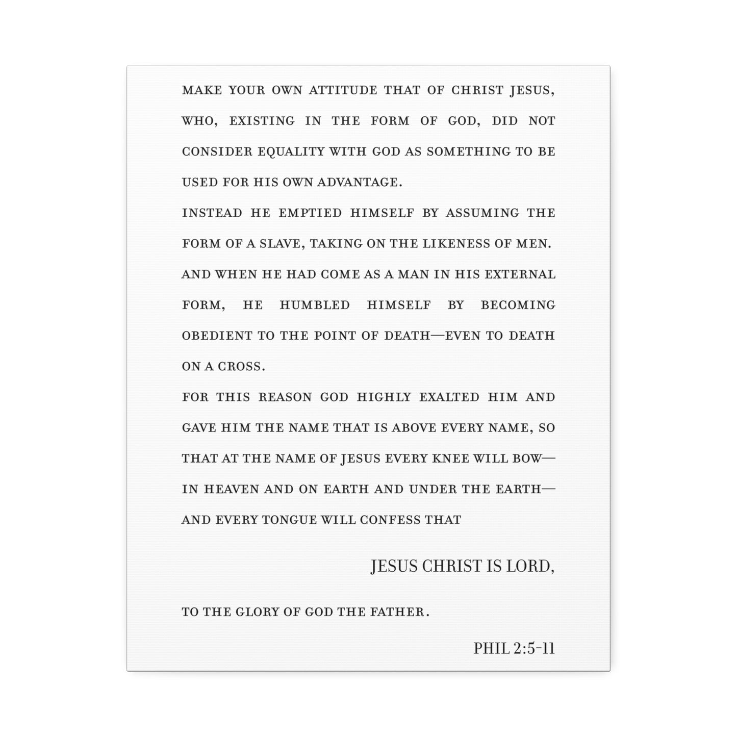 Philippians 2 on Stretched Canvas