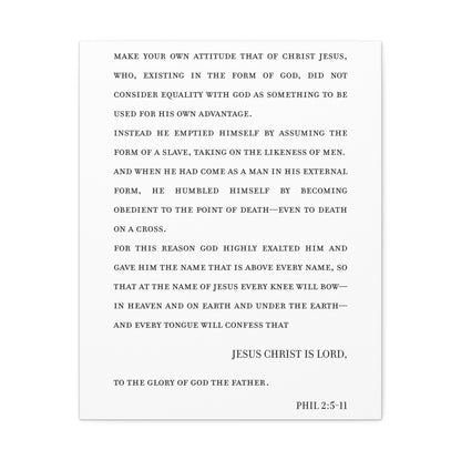 Philippians 2 on Stretched Canvas