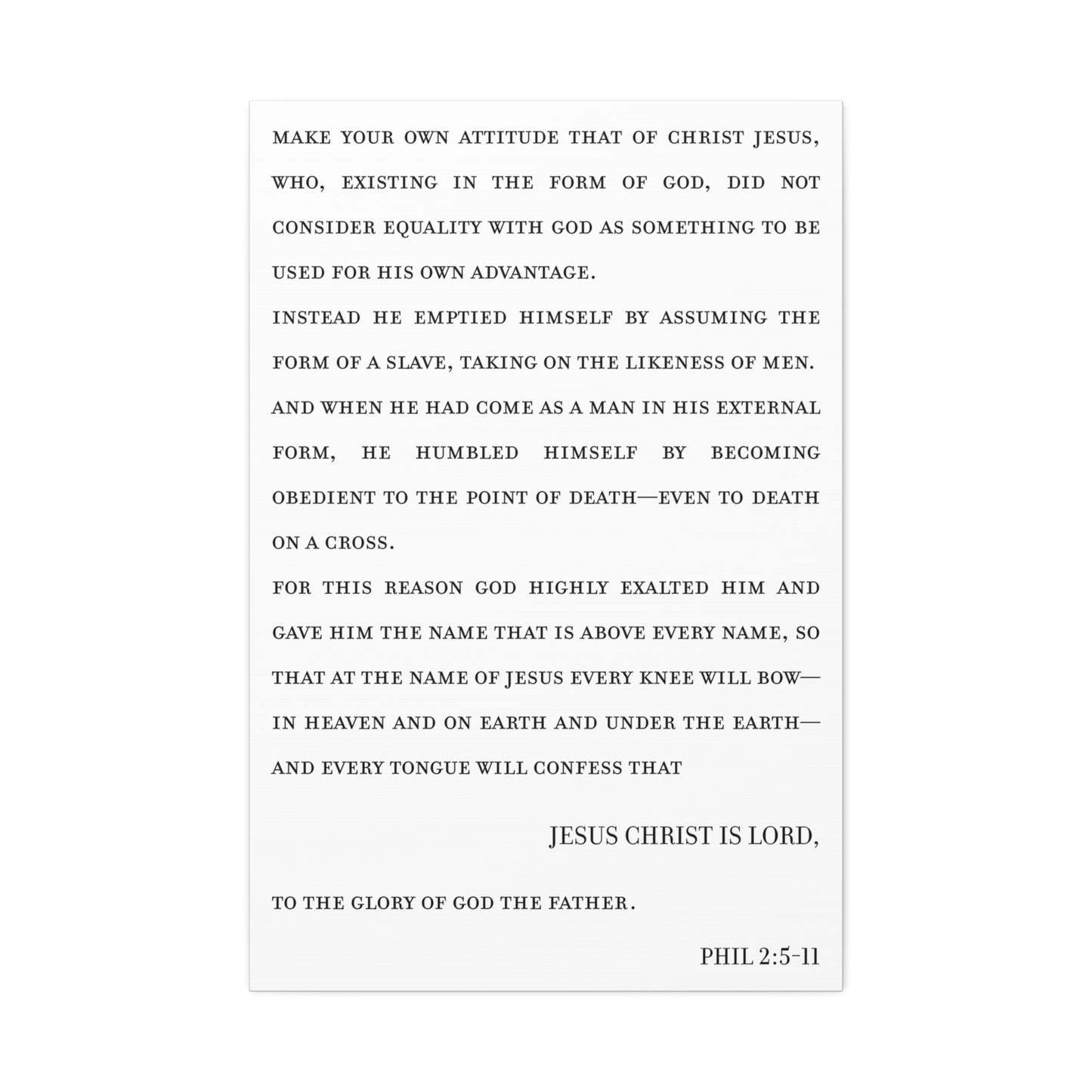 Philippians 2 on Stretched Canvas