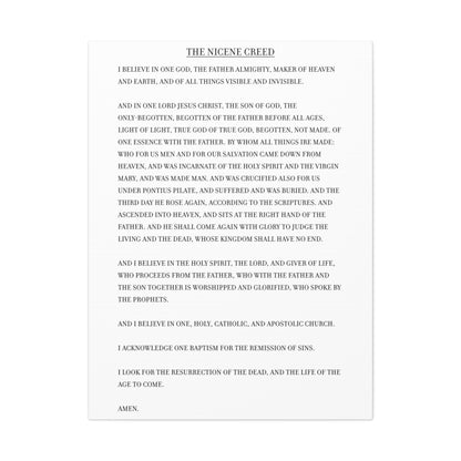 The Nicene Creed on Stretched Canvas
